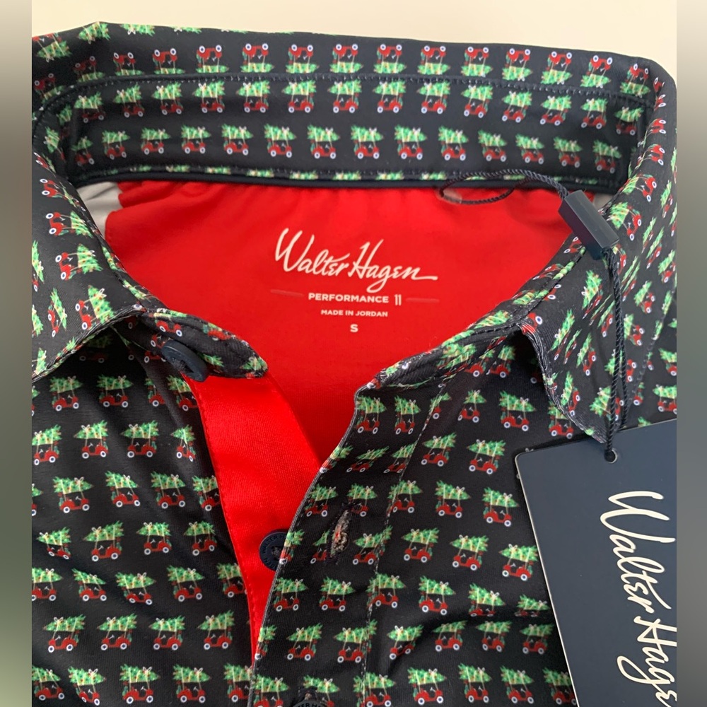 NWT Walter Hagen Performance II Classic Polo Men’s Holiday Golf Cart Navy Small